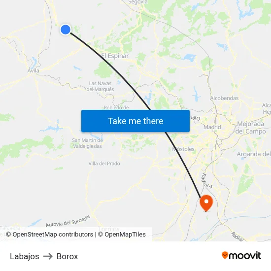 Labajos to Borox map