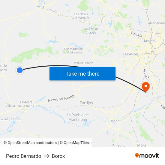 Pedro Bernardo to Borox map