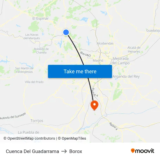 Cuenca Del Guadarrama to Borox map
