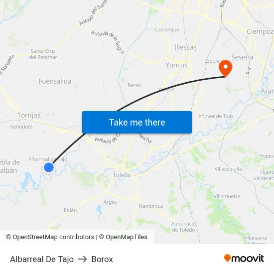 Albarreal De Tajo to Borox map