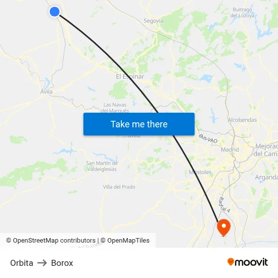 Orbita to Borox map
