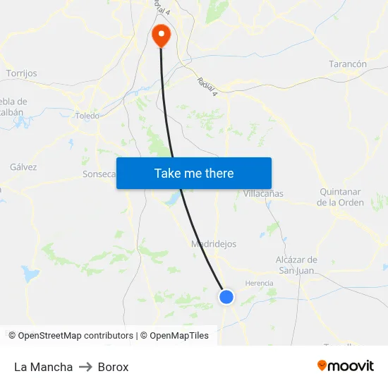 La Mancha to Borox map
