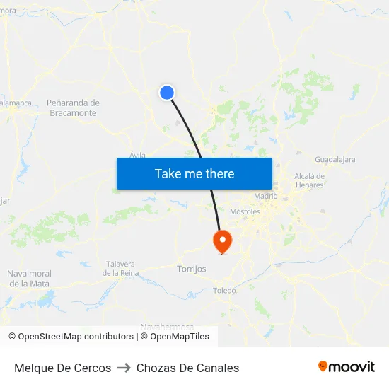 Melque De Cercos to Chozas De Canales map