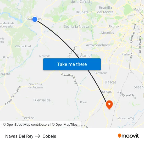 Navas Del Rey to Cobeja map