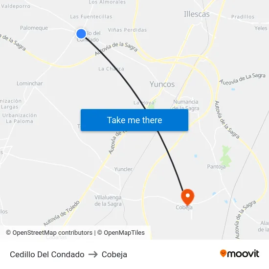 Cedillo Del Condado to Cobeja map