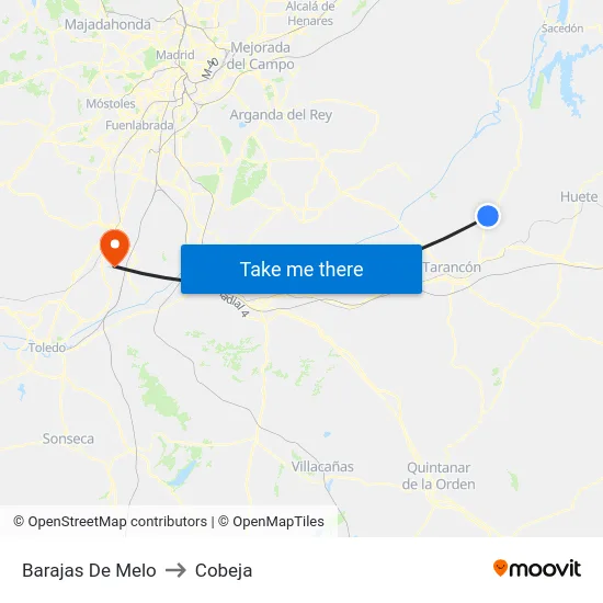 Barajas De Melo to Cobeja map