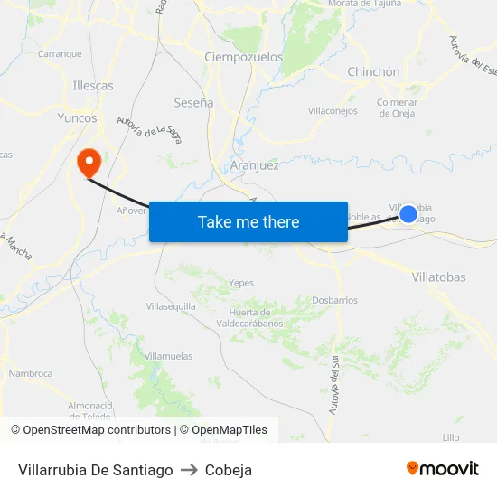 Villarrubia De Santiago to Cobeja map