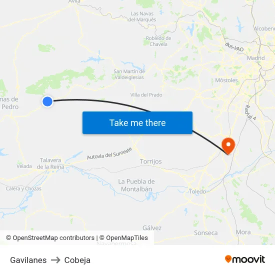 Gavilanes to Cobeja map