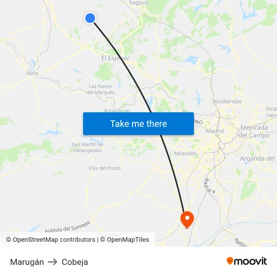 Marugán to Cobeja map