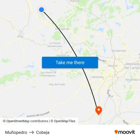 Muñopedro to Cobeja map