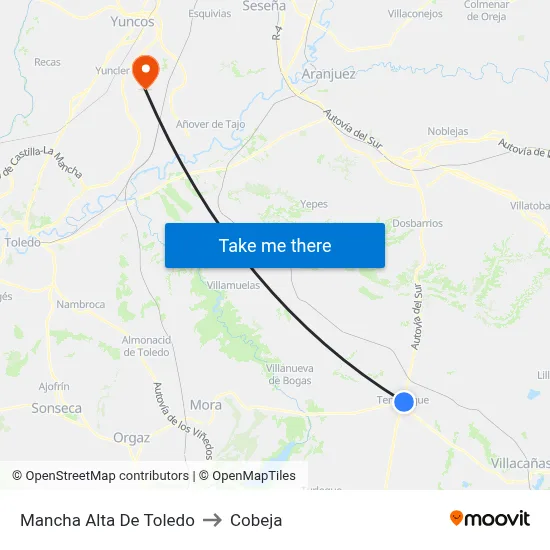 Mancha Alta De Toledo to Cobeja map