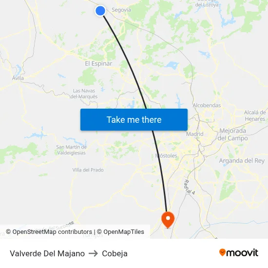 Valverde Del Majano to Cobeja map