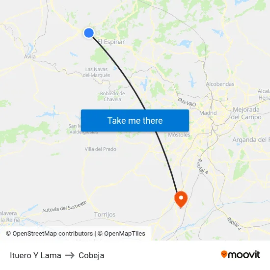 Ituero Y Lama to Cobeja map