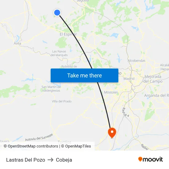 Lastras Del Pozo to Cobeja map
