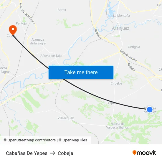 Cabañas De Yepes to Cobeja map