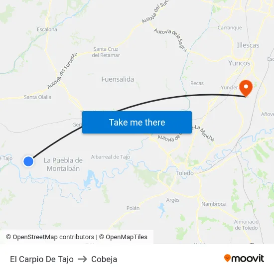 El Carpio De Tajo to Cobeja map