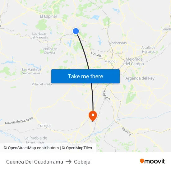 Cuenca Del Guadarrama to Cobeja map