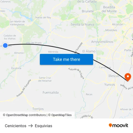 Cenicientos to Esquivias map