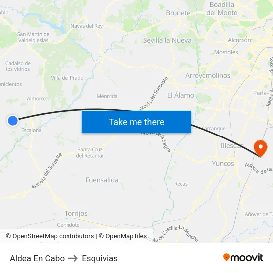 Aldea En Cabo to Esquivias map