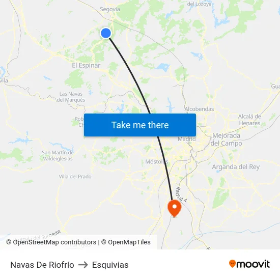 Navas De Riofrío to Esquivias map