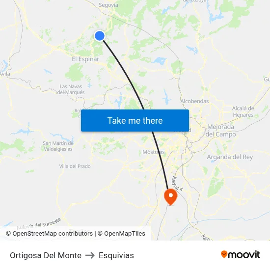 Ortigosa Del Monte to Esquivias map