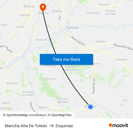 Mancha Alta De Toledo to Esquivias map