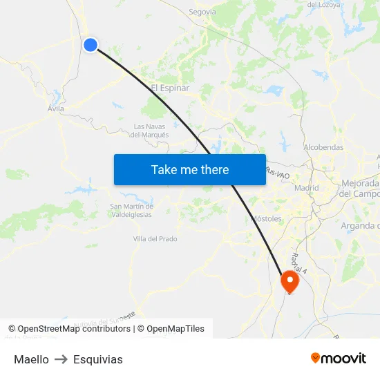 Maello to Esquivias map