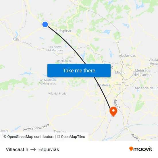Villacastín to Esquivias map