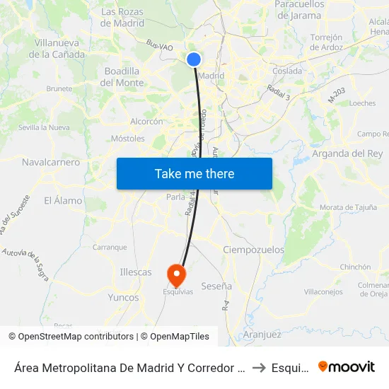 Área Metropolitana De Madrid Y Corredor Del Henares to Esquivias map