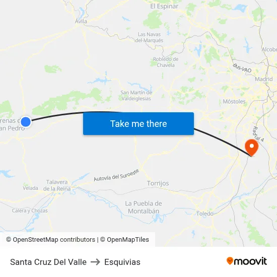 Santa Cruz Del Valle to Esquivias map