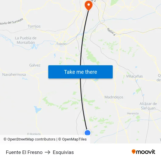 Fuente El Fresno to Esquivias map