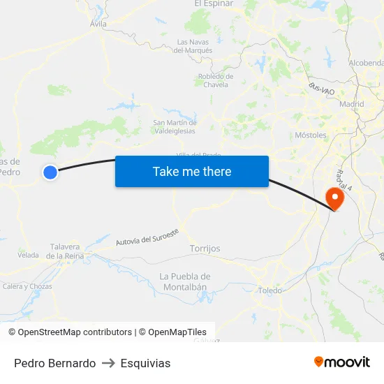 Pedro Bernardo to Esquivias map