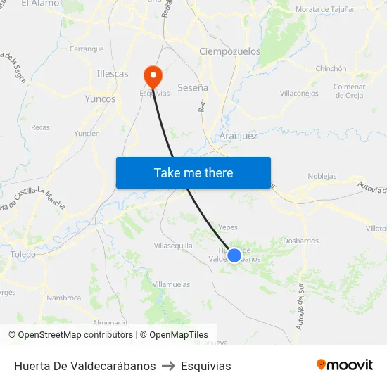 Huerta De Valdecarábanos to Esquivias map