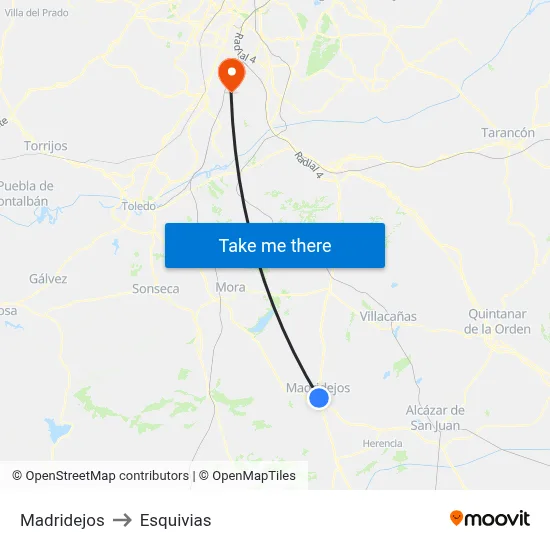 Madridejos to Esquivias map