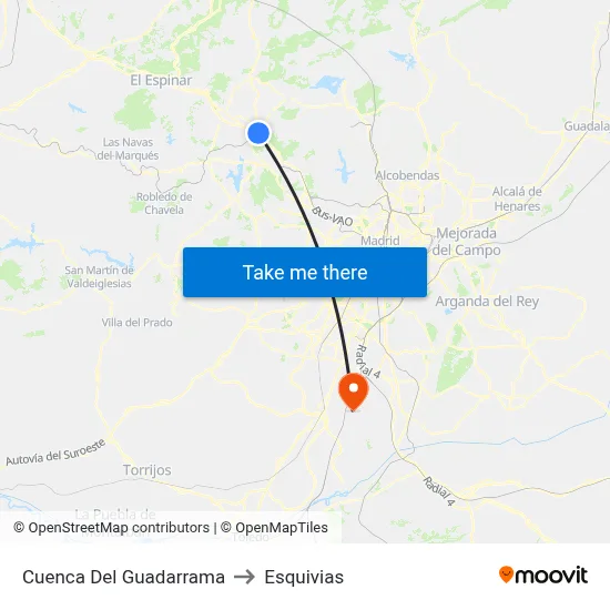 Cuenca Del Guadarrama to Esquivias map