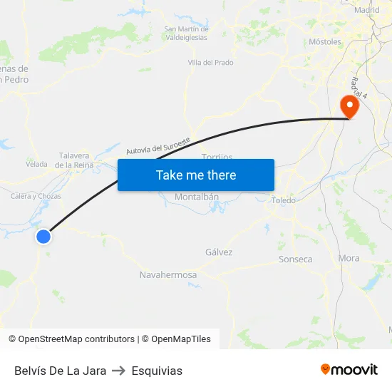Belvís De La Jara to Esquivias map