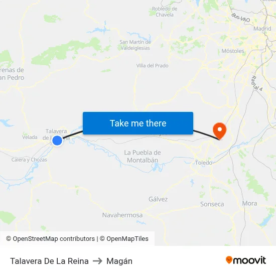 Talavera De La Reina to Magán map