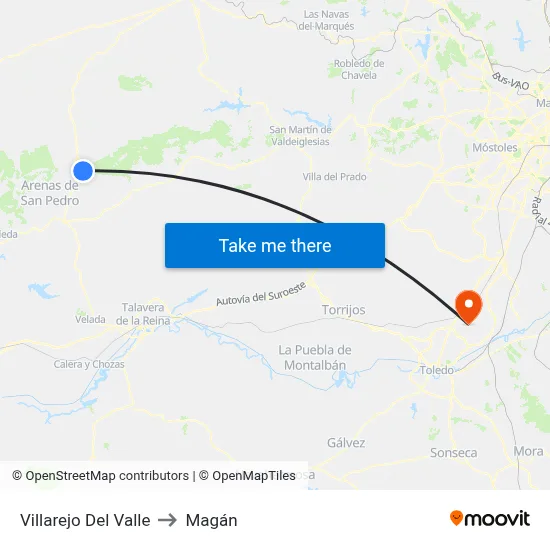 Villarejo Del Valle to Magán map