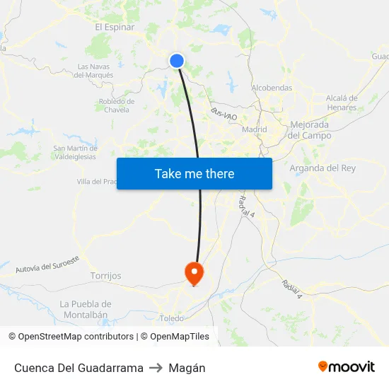 Cuenca Del Guadarrama to Magán map