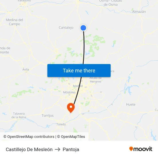 Castillejo De Mesleón to Pantoja map