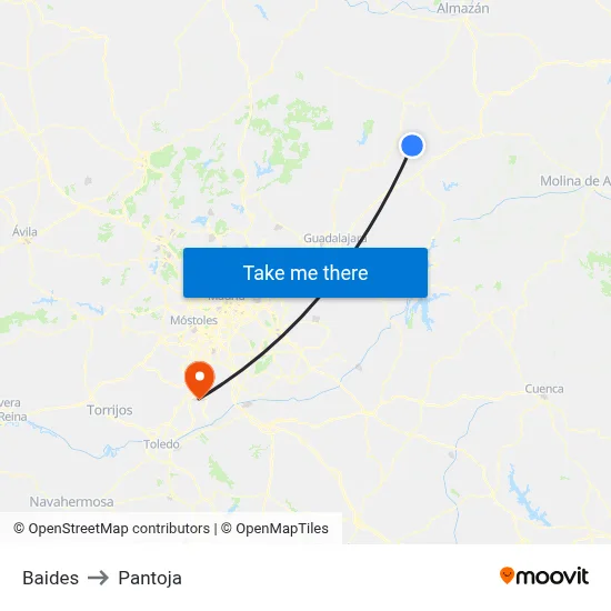 Baides to Pantoja map