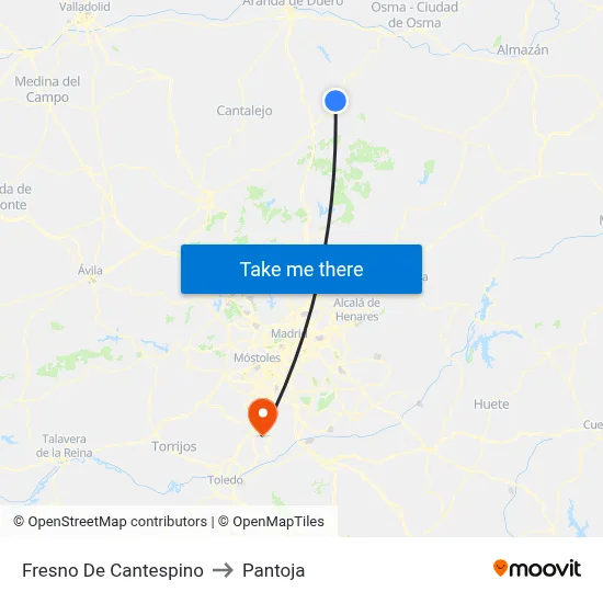 Fresno De Cantespino to Pantoja map