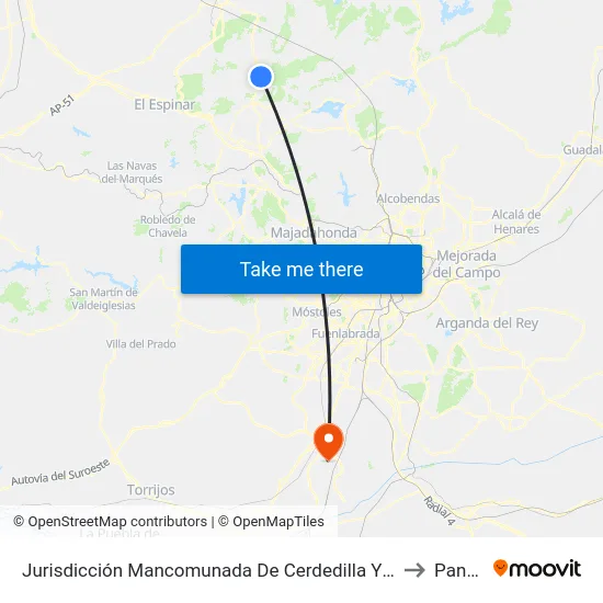 Jurisdicción Mancomunada De Cerdedilla Y Navacerrada to Pantoja map