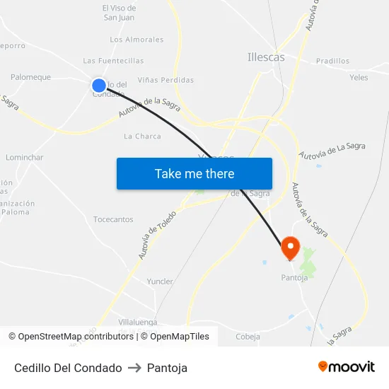 Cedillo Del Condado to Pantoja map