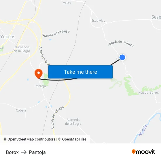 Borox to Pantoja map