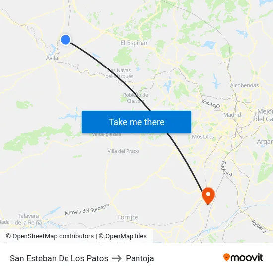 San Esteban De Los Patos to Pantoja map