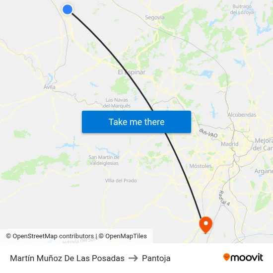 Martín Muñoz De Las Posadas to Pantoja map