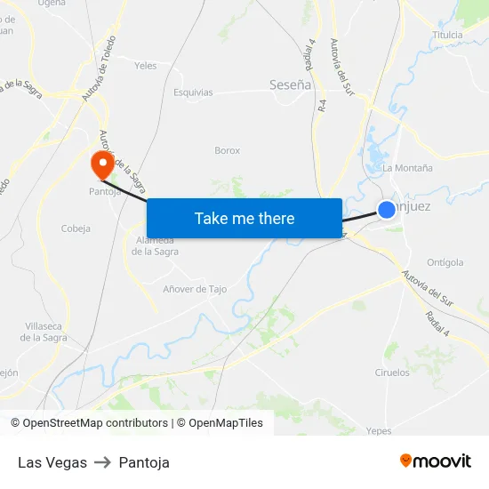 Las Vegas to Pantoja map