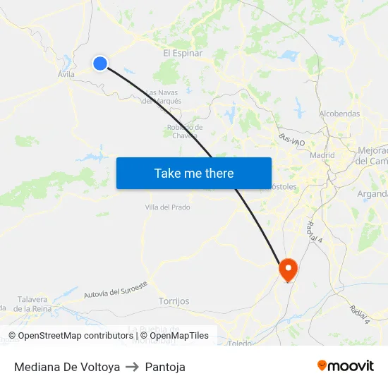 Mediana De Voltoya to Pantoja map