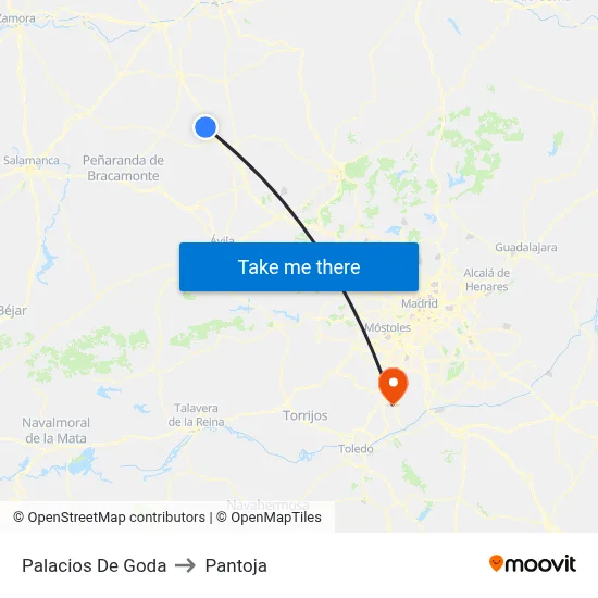 Palacios De Goda to Pantoja map